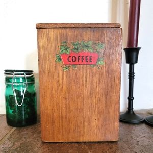 Vintage wooden coffee canister
